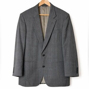Allyn Saint George Gray Plaid Sport Coat Blazer 42 USA Made